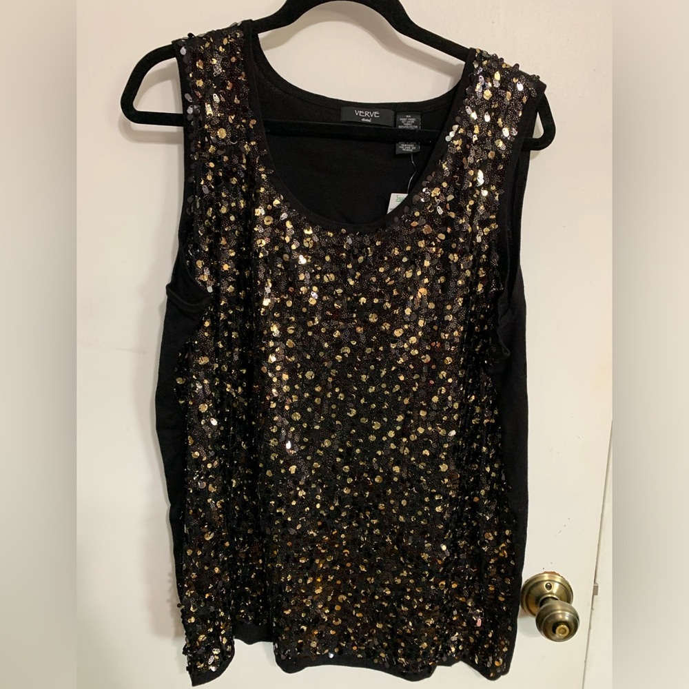 Gold sequin tank top 3XL